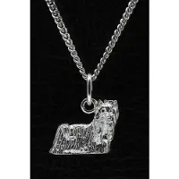 MOOYE ® - Collectie Zilveren Yorkshire terrier - omkijk ketting hanger - klein