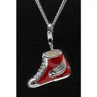MOOYE ® - Collectie Zilveren Sneaker met vredesteken rood hanger n bedel