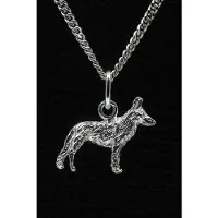 MOOYE ® - Collectie Zilveren Saarloos wolfhond ketting hanger - klein