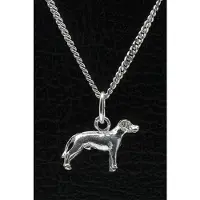 MOOYE ® - Collectie Zilveren Rhodesian ridgeback pronkrug ketting hanger - klein