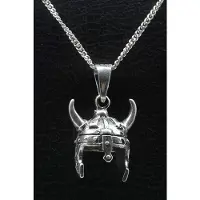 MOOYE ® - Collectie Zilveren Viking helm 2 ketting hanger