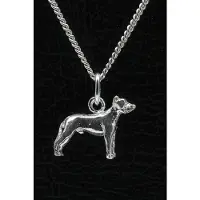 MOOYE ® - Collectie Zilveren Argentijnse dog oren gecoupeerd ketting hanger - klein