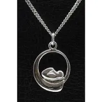 MOOYE ® - Collectie Zilveren Baby in buik ketting hanger