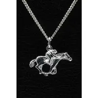 MOOYE ® - Collectie Zilveren Paard ketting hanger - met jockey 2