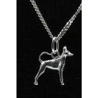 MOOYE ® - Collectie Zilveren Amerikaanse toy terrier met staart ketting hanger - klein