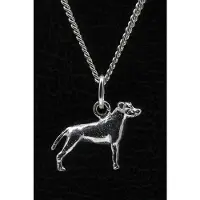 MOOYE ® - Collectie Zilveren Amerikaanse pitt bull terrier oren gecoupeerd ketting hanger - klein