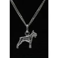 MOOYE ® - Collectie Zilveren Schnauzer dwerg oren gecoupeerd ketting hanger - klein