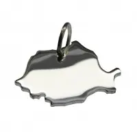 MOOYE ® - Collectie Zilveren Landkaart Roemeni ketting hanger