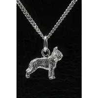 MOOYE ® - Collectie Zilveren Briard ketting hanger - oren gecoupeerd - klein