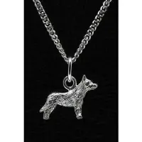 MOOYE ® - Collectie Zilveren Australische veedrijvershond ketting hanger - klein