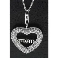 MOOYE ® - Collectie Zilveren Moederhart strass hanger n bedel