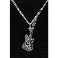 MOOYE ® - Collectie Zilveren Gitaar ketting hanger - electrisch 2