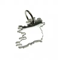 MOOYE ® - Collectie Zilveren Landkaart Ierland ketting hanger