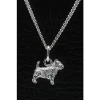MOOYE ® - Collectie Zilveren Norwich terrier met staart ketting hanger - klein