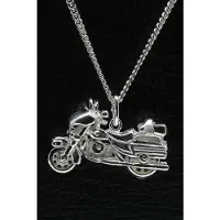 MOOYE ® - Collectie Zilveren Harley Davidson ketting hanger - wielen draaibaar