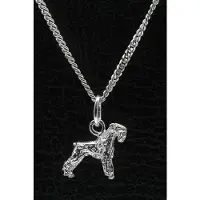 MOOYE ® - Collectie Zilveren Riesen schnauzer oren ongecoupeerd ketting hanger - klein