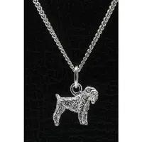 MOOYE ® - Collectie Zilveren Russian terrier zwart ketting hanger - klein