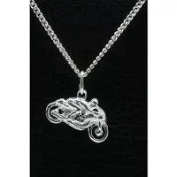 MOOYE ® - Collectie Zilveren Motor ketting hanger - met kuip klein