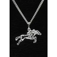 MOOYE ® - Collectie Zilveren Paard ketting hanger - met jockey