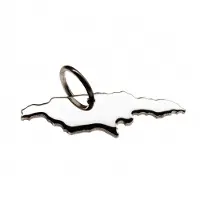 MOOYE ® - Collectie Zilveren Landkaart Jamaica ketting hanger