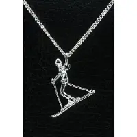 MOOYE ® - Collectie Zilveren Ski r ketting hanger - 3