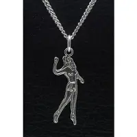 MOOYE ® - Collectie Zilveren Kaatser vrouw vlak ketting hanger