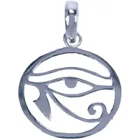 MOOYE ® - Collectie Zilveren Oog van Horus ketting hanger - rond
