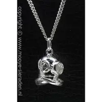MOOYE ® - Collectie Zilveren Duikhelm open vizier ketting hanger