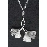 MOOYE ® - Collectie Zilveren Ginkgo dubbel blad hanger n bedel
