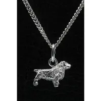 MOOYE ® - Collectie Zilveren Clumber spaniel ketting hanger - klein