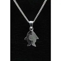 MOOYE ® - Collectie Zilveren Vis ketting hanger - matglans