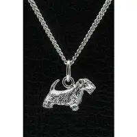 MOOYE ® - Collectie Zilveren Saelyham terrier met staart ketting hanger - klein