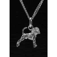 MOOYE ® - Collectie Zilveren Brusselse smoushondje met staart ketting hanger - klein