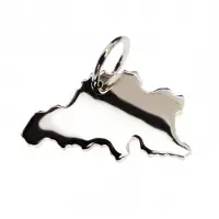 MOOYE ® - Collectie Zilveren Landkaart Belgi ketting hanger