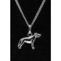 MOOYE ® - Collectie Zilveren Amerikaanse bulldog ongecoupeerd met staart ketting hanger - klein