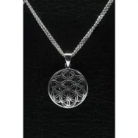 MOOYE ® - Collectie Zilveren Flower of life ketting hanger - middel