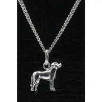 MOOYE ® - Collectie Zilveren Duitse pincher oren ongecoupeerd ketting hanger - klein