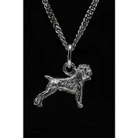 MOOYE ® - Collectie Zilveren Brusselse smoushondje ketting hanger - klein