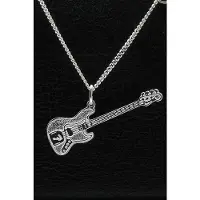 MOOYE ® - Collectie Zilveren Electrische basgitaar Fender ketting hanger