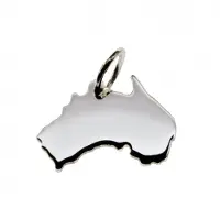 MOOYE ® - Collectie Zilveren Landkaart Australi ketting hanger