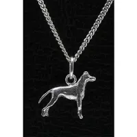 MOOYE ® - Collectie Zilveren Black and tan terrier ketting hanger - klein