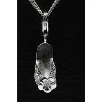 MOOYE ® - Collectie Zilveren Teenslipper met bloem hanger n bedel