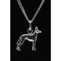 MOOYE ® - Collectie Zilveren Black and tan toy terrier ketting hanger - klein
