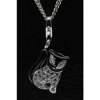 MOOYE ® - Collectie Zilveren Poes met kristallen hanger n bedel
