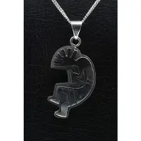 MOOYE ® - Collectie Zilveren Indiaan Kokopelli vrije stijl groot hopi style ketting hanger