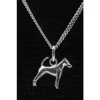 MOOYE ® - Collectie Zilveren Fox terrier gladhaar met staart ketting hanger - klein