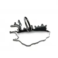 MOOYE ® - Collectie Zilveren Landkaart IJsland ketting hanger