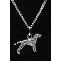MOOYE ® - Collectie Zilveren Poedelpointer met staart ketting hanger - klein