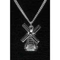 MOOYE ® - Collectie Zilveren Stellingmolen ketting hanger - rond