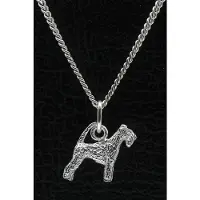 MOOYE ® - Collectie Zilveren Irish blue terrier met staart ketting hanger - klein